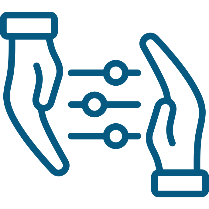 Image of two hands show dials being cusotmized, to show the idea of how our digital markeitng agency can cusotmize any marketing campaign for success.